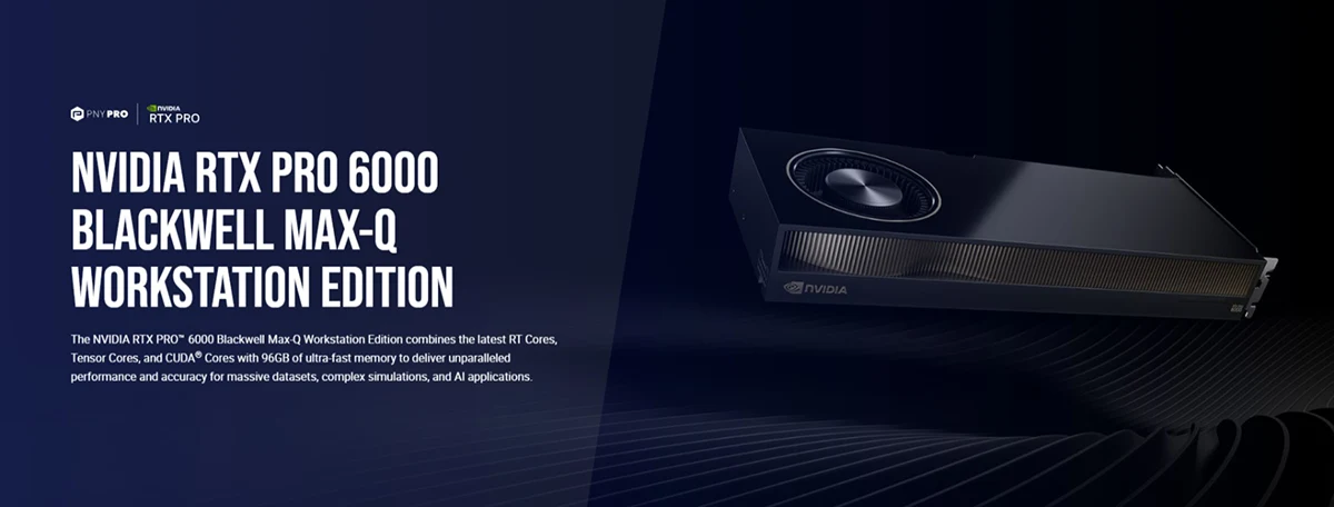 NVIDIA RTX PRO 6000 Blackwell Max-Q Workstation Edition 96GB GDDR7 Graphics Card